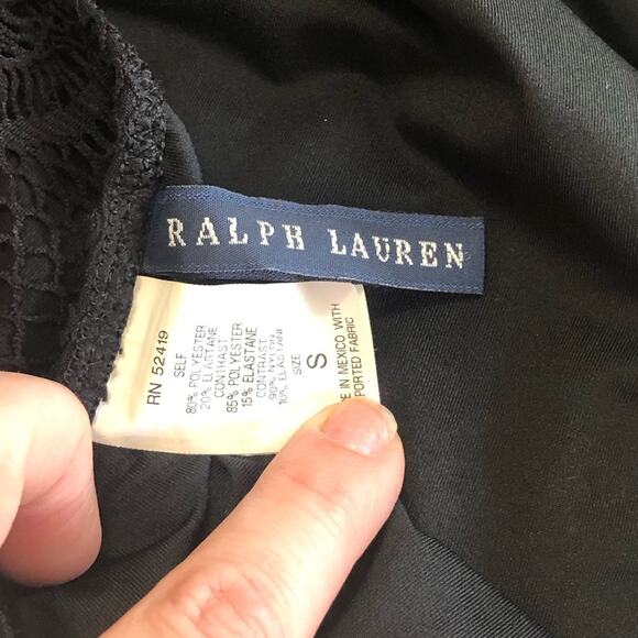 Ralph Lauren plunge backless Elegant Black Lace One Piece swimsuit size small - Picture 5 of 6